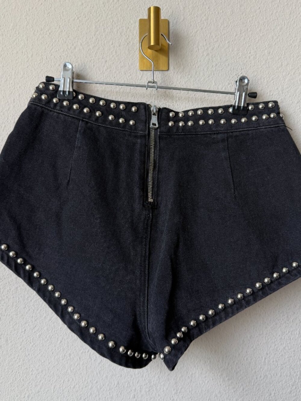 Nasty Gal Matching Set Studded Hearts Denim Jacket & Shorts NWT - Picture 7 of 9